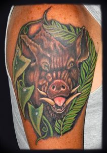 Фото рисунка тату кабан 11.10.2018 №096 - boar tattoo - tattoo-photo.ru