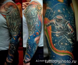 Фото рисунка тату космонавт 31.10.2018 №114 - cosmonaut tattoo - tattoo-photo.ru