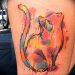 Фото рисунка тату кошка 09.10.2018 №002 - cat tattoo - tattoo-photo.ru
