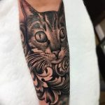 Фото рисунка тату кошка 09.10.2018 №004 - cat tattoo - tattoo-photo.ru