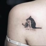 Фото рисунка тату кошка 09.10.2018 №011 - cat tattoo - tattoo-photo.ru