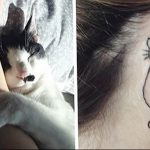 Фото рисунка тату кошка 09.10.2018 №015 - cat tattoo - tattoo-photo.ru