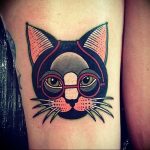 Фото рисунка тату кошка 09.10.2018 №031 - cat tattoo - tattoo-photo.ru