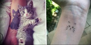 Фото рисунка тату кошка 09.10.2018 №032 - cat tattoo - tattoo-photo.ru