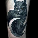Фото рисунка тату кошка 09.10.2018 №054 - cat tattoo - tattoo-photo.ru