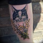 Фото рисунка тату кошка 09.10.2018 №063 - cat tattoo - tattoo-photo.ru