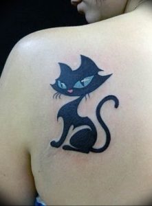 Фото рисунка тату кошка 09.10.2018 №070 - cat tattoo - tattoo-photo.ru