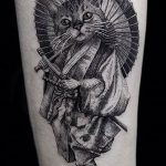 Фото рисунка тату кошка 09.10.2018 №080 - cat tattoo - tattoo-photo.ru
