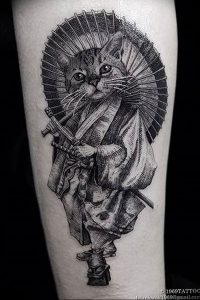 Фото рисунка тату кошка 09.10.2018 №080 - cat tattoo - tattoo-photo.ru