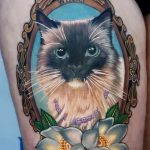 Фото рисунка тату кошка 09.10.2018 №082 - cat tattoo - tattoo-photo.ru