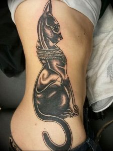 Фото рисунка тату кошка 09.10.2018 №085 - cat tattoo - tattoo-photo.ru