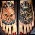 Фото рисунка тату кошка 09.10.2018 №088 - cat tattoo - tattoo-photo.ru