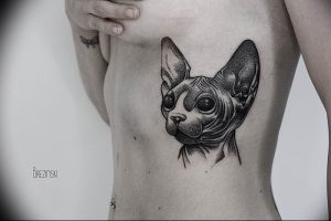 Фото рисунка тату кошка 09.10.2018 №097 - cat tattoo - tattoo-photo.ru