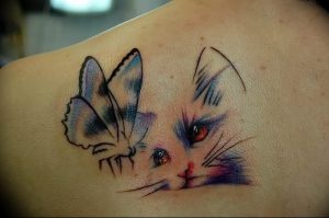 Фото рисунка тату кошка 09.10.2018 №100 - cat tattoo - tattoo-photo.ru