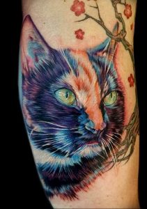 Фото рисунка тату кошка 09.10.2018 №111 - cat tattoo - tattoo-photo.ru