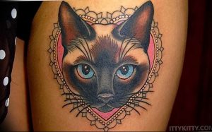 Фото рисунка тату кошка 09.10.2018 №113 - cat tattoo - tattoo-photo.ru