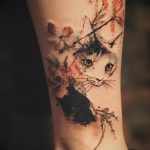 Фото рисунка тату кошка 09.10.2018 №119 - cat tattoo - tattoo-photo.ru