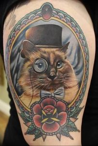 Фото рисунка тату кошка 09.10.2018 №125 - cat tattoo - tattoo-photo.ru