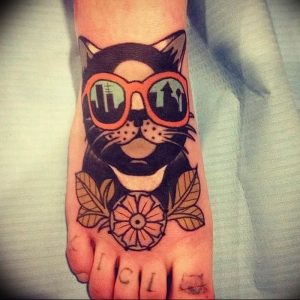 Фото рисунка тату кошка 09.10.2018 №126 - cat tattoo - tattoo-photo.ru