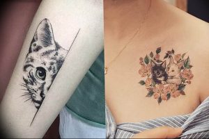 Фото рисунка тату кошка 09.10.2018 №137 - cat tattoo - tattoo-photo.ru