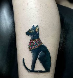 Фото рисунка тату кошка 09.10.2018 №156 - cat tattoo - tattoo-photo.ru