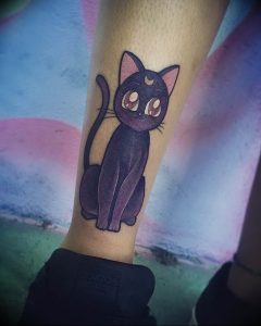Фото рисунка тату кошка 09.10.2018 №166 - cat tattoo - tattoo-photo.ru