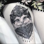 Фото рисунка тату кошка 09.10.2018 №173 - cat tattoo - tattoo-photo.ru