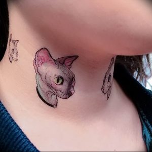 Фото рисунка тату кошка 09.10.2018 №175 - cat tattoo - tattoo-photo.ru