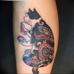 Фото рисунка тату кошка 09.10.2018 №184 - cat tattoo - tattoo-photo.ru