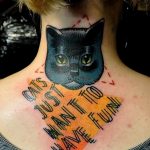 Фото рисунка тату кошка 09.10.2018 №203 - cat tattoo - tattoo-photo.ru