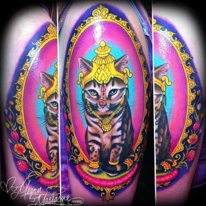 Фото рисунка тату кошка 09.10.2018 №205 - cat tattoo - tattoo-photo.ru