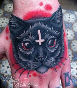 Фото рисунка тату кошка 09.10.2018 №206 - cat tattoo - tattoo-photo.ru