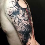 Фото рисунка тату кошка 09.10.2018 №213 - cat tattoo - tattoo-photo.ru