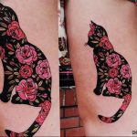 Фото рисунка тату кошка 09.10.2018 №220 - cat tattoo - tattoo-photo.ru