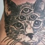 Фото рисунка тату кошка 09.10.2018 №221 - cat tattoo - tattoo-photo.ru