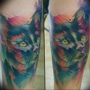 Фото рисунка тату кошка 09.10.2018 №249 - cat tattoo - tattoo-photo.ru