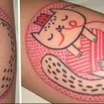 Фото рисунка тату кошка 09.10.2018 №275 - cat tattoo - tattoo-photo.ru