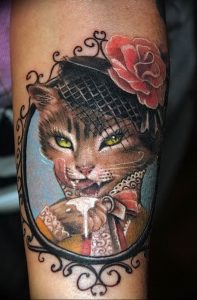 Фото рисунка тату кошка 09.10.2018 №281 - cat tattoo - tattoo-photo.ru