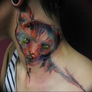 Фото рисунка тату кошка 09.10.2018 №288 - cat tattoo - tattoo-photo.ru