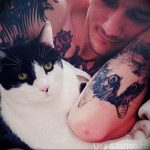 Фото рисунка тату кошка 09.10.2018 №309 - cat tattoo - tattoo-photo.ru