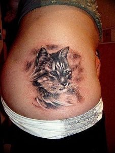 Фото рисунка тату кошка 09.10.2018 №342 - cat tattoo - tattoo-photo.ru