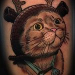 Фото рисунка тату кошка 09.10.2018 №374 - cat tattoo - tattoo-photo.ru