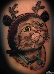 Фото рисунка тату кошка 09.10.2018 №374 - cat tattoo - tattoo-photo.ru