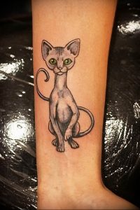 Фото рисунка тату кошка 09.10.2018 №380 - cat tattoo - tattoo-photo.ru