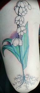 Фото рисунка тату ландыш 12.10.2018 №017 - tattoo lily of the valley - tattoo-photo.ru