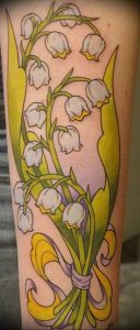 Фото рисунка тату ландыш 12.10.2018 №019 - tattoo lily of the valley - tattoo-photo.ru