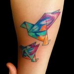 Фото рисунка тату оригами 12.10.2018 №064 - origami tattoo - tattoo-photo.ru