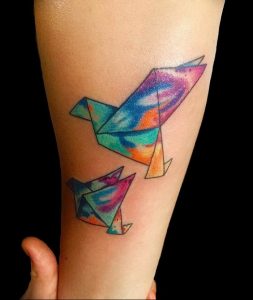 Фото рисунка тату оригами 12.10.2018 №064 - origami tattoo - tattoo-photo.ru