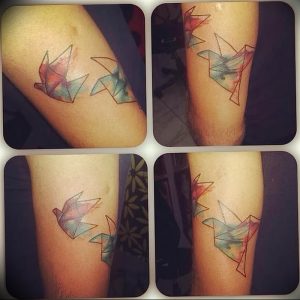 Фото рисунка тату оригами 12.10.2018 №093 - origami tattoo - tattoo-photo.ru