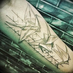 Фото рисунка тату оригами 12.10.2018 №113 - origami tattoo - tattoo-photo.ru